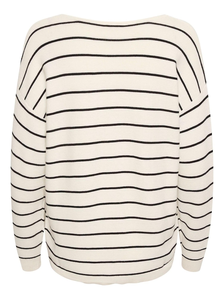 Cream Sillar 100% Cotton V-Neck Pullover Jumper - Image 6 of 6