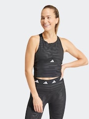 adidas Black Techfit Printed Crop Vest - Image 1 of 6