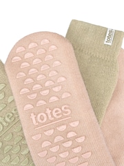Totes Green Brushed Thermal Original Slipper-Socks 2 pack - Image 5 of 5
