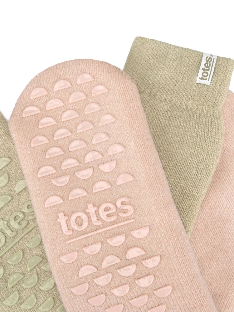 Totes Green Brushed Thermal Original Slipper-Socks 2 pack - Image 5 of 5 Totes Green Brushed Thermal Original Slipper-Socks 2 pack - Image 5 of 5
