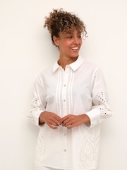 Cream Rihanna Lace White 100% Cotton Shirt - Image 1 of 6