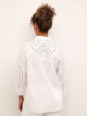 Cream Rihanna Lace White 100% Cotton Shirt - Image 2 of 6