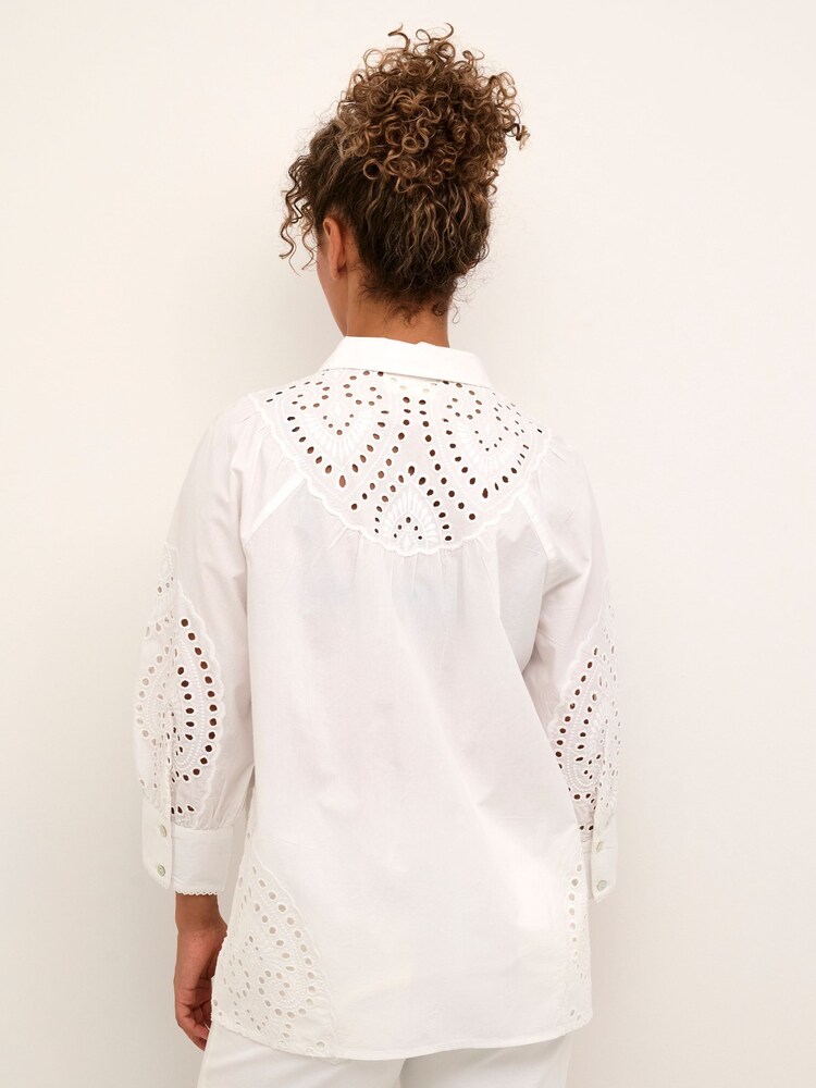 Cream Rihanna Lace White 100% Cotton Shirt - Image 2 of 6 Cream Rihanna Lace White 100% Cotton Shirt - Image 2 of 6