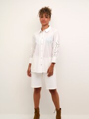 Cream Rihanna Lace White 100% Cotton Shirt - Image 3 of 6
