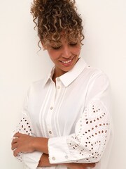 Cream Rihanna Lace White 100% Cotton Shirt - Image 4 of 6