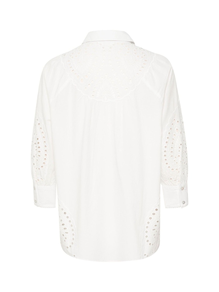 Cream Rihanna Lace White 100% Cotton Shirt - Image 6 of 6