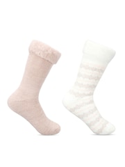 Totes Pink Brushed Thermal Bed Socks 2 pack - Image 4 of 5