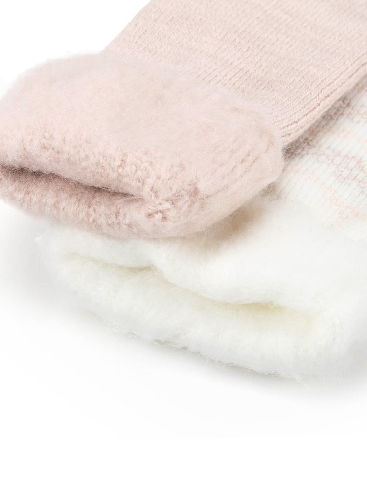 Totes Pink Brushed Thermal Bed Socks 2 pack - Image 5 of 5