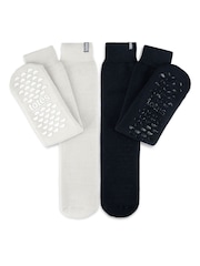 Totes Blue Brushed Thermal Original Slipper-Socks 2 pack - Image 3 of 5