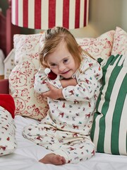 JoJo Maman Bébé Cream Girls' Pretty Woodland Jersey Pyjamas - Image 2 of 8