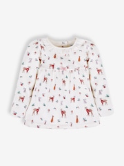 JoJo Maman Bébé Cream Girls' Pretty Woodland Jersey Pyjamas - Image 4 of 8