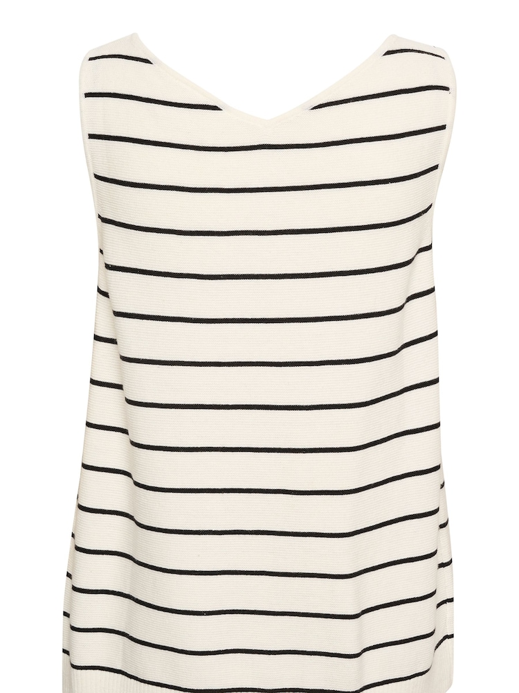 Cream Sillar Knitted V-Neck 100% Cotton Vest - Image 6 of 6