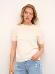 Cream Hanne Short Sleeve Pullover Cream Jumper - Image 1 of 6