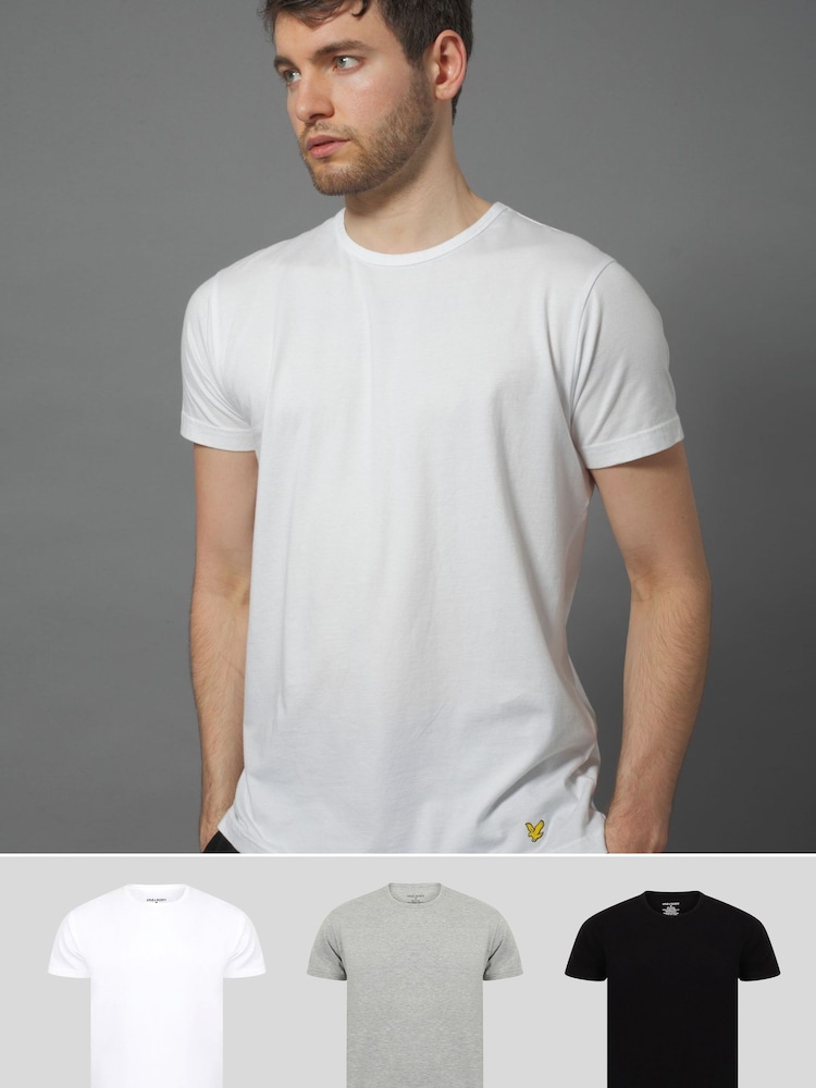 Lyle & Scott Black/White/Grey Lounge T-Shirts 3 Pack - Image 1 of 3