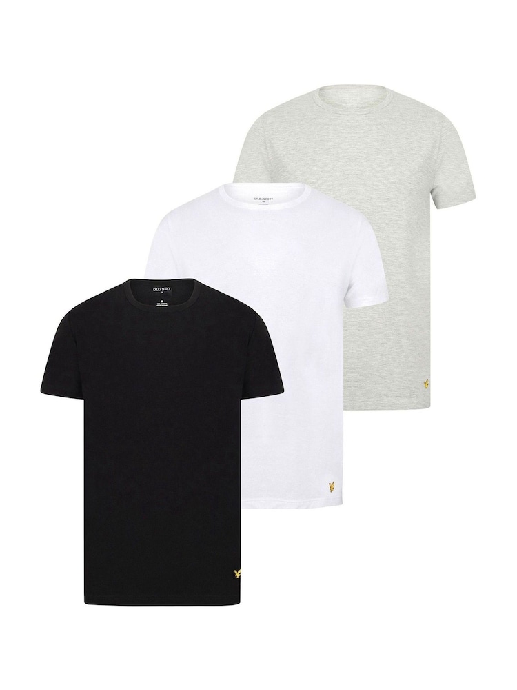 Lyle & Scott Black/White/Grey Lounge T-Shirts 3 Pack - Image 3 of 3