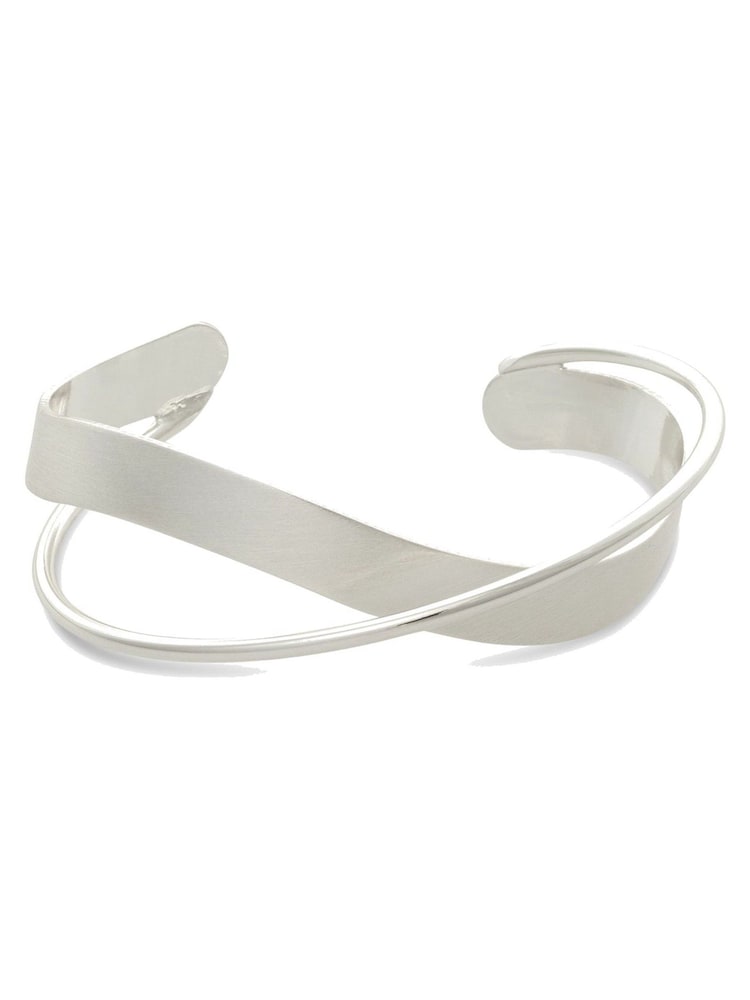 Oliver Bonas Silver Plated Agatha Twist Plated Brass Bangle - Image 1 of 1