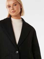 Forever New Black Jackie Drop Shoulder Coat - Image 4 of 4