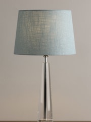 Laura Ashley Clear Blake Cut Glass Crystal Obeliskl Table Large Lamp Base - Image 2 of 5