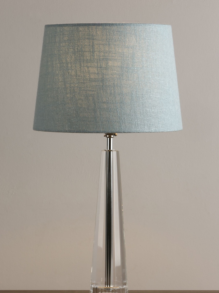 Laura Ashley Clear Blake Cut Glass Crystal Obeliskl Table Large Lamp Base - Image 2 of 5