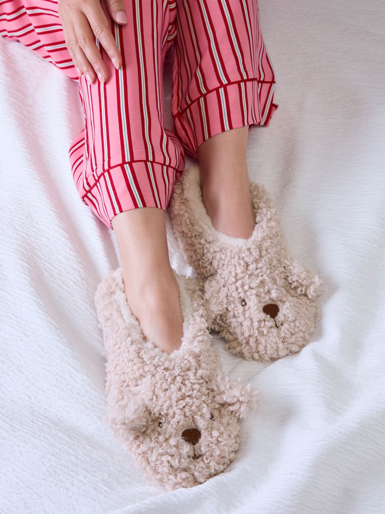 Totes Novelty Dog Borg Footsies Socks with Sherpa Lining - Image 1 de 5