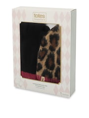 Totes Animal Leopard Beanie Hat & Gloves with Smartouch - Image 5 of 5