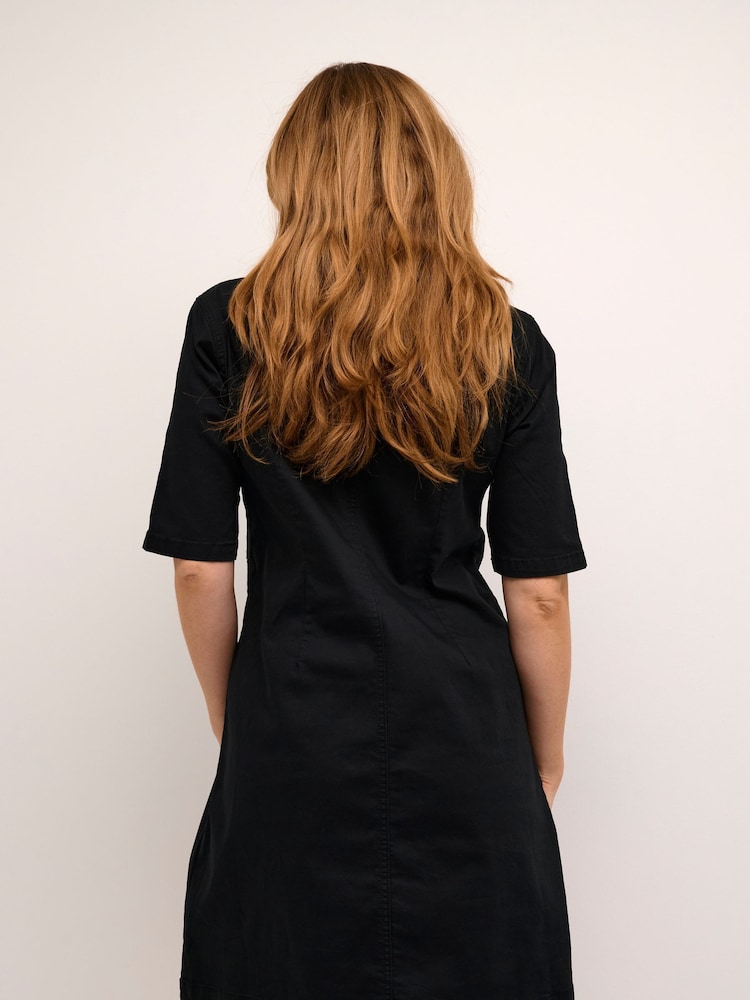 Cream Ann Short Sleeve Shirt Dress - Image 2 of 6 Cream Ann Short Sleeve Shirt Dress - Image 2 of 6