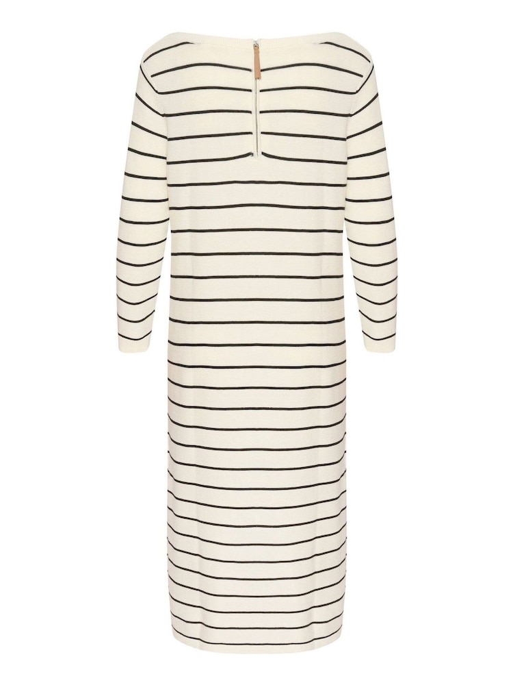 Cream Sillar Midi Knit White 100% Cotton Dress - Image 5 of 5