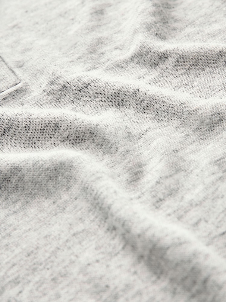 Grey Linen Blend Knitted Polo Shirt - Image 7 of 7