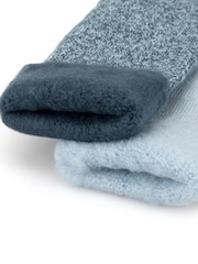 Totes Blue Brushed Thermal Bed Socks 2 pack - Image 5 of 5