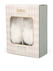 Totes Natural Patterned Knit Mule Slippers - Image 2 of 5