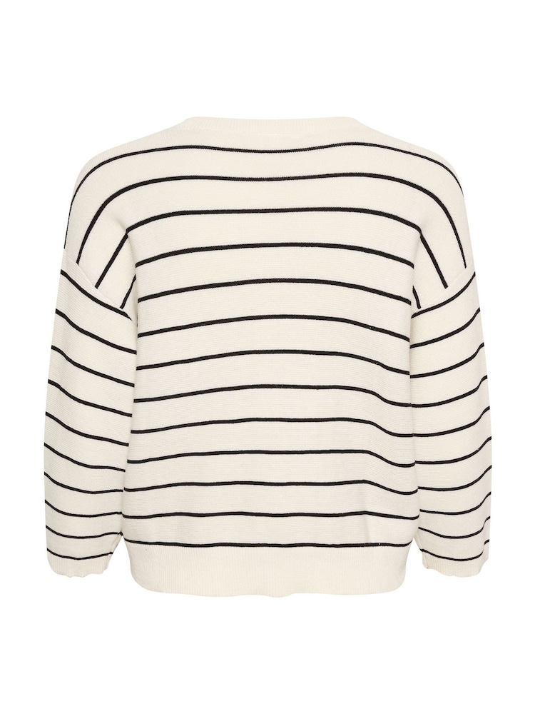 Cream 100% Cotton Sillar 3/4 Sleeve Cream Cardigan - Image 6 of 6