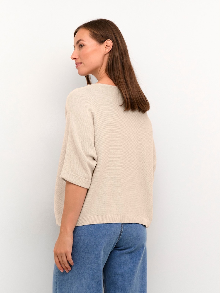 Cream Sillar 100% Cotton Knitted Cream Cardigan - Image 2 of 6