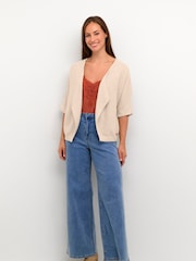 Cream Sillar 100% Cotton Knitted Cream Cardigan - Image 3 of 6