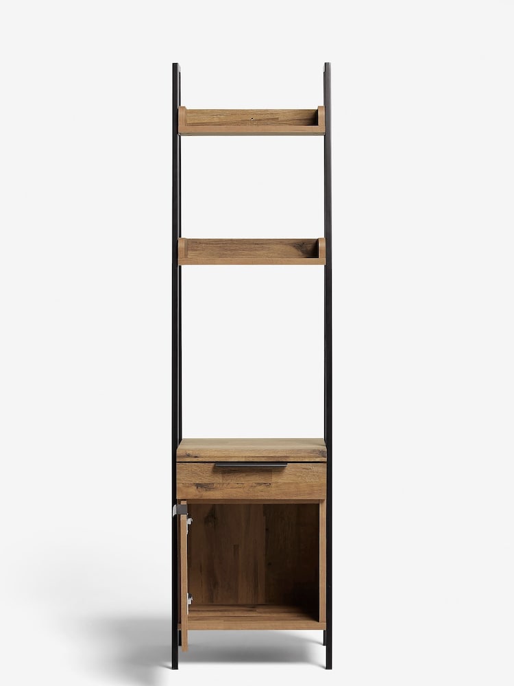 Dark Bronx Oak Effect Ladder Bedside Table - Image 1 of 7