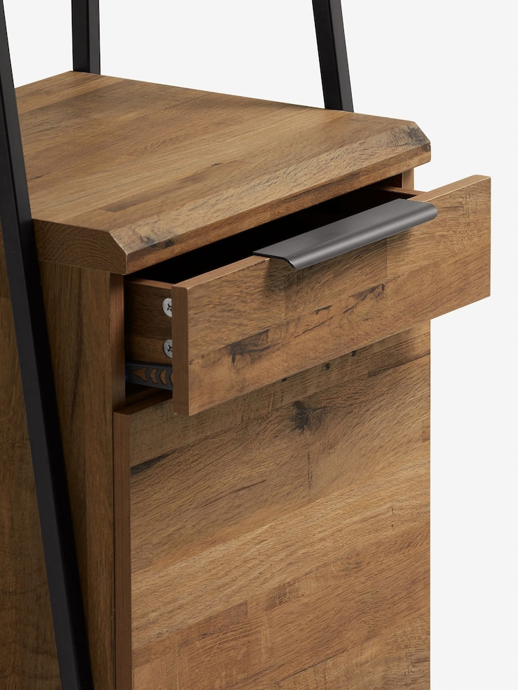 Dark Bronx Oak Effect Ladder Bedside Table - Image 2 of 7