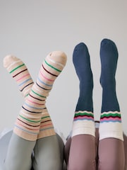 Totes Cream Knee High Brushed Welly Socks 2 Pack - Image 1 of 5