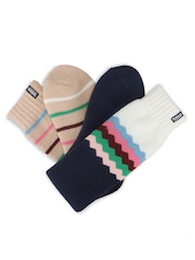 Totes Cream Knee High Brushed Welly Socks 2 Pack - Image 5 of 5