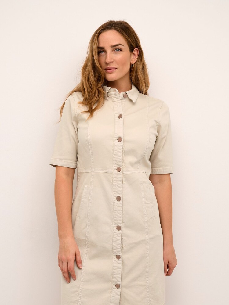 Cream Ann Short Sleeve Shirt Dress - Image 1 of 6