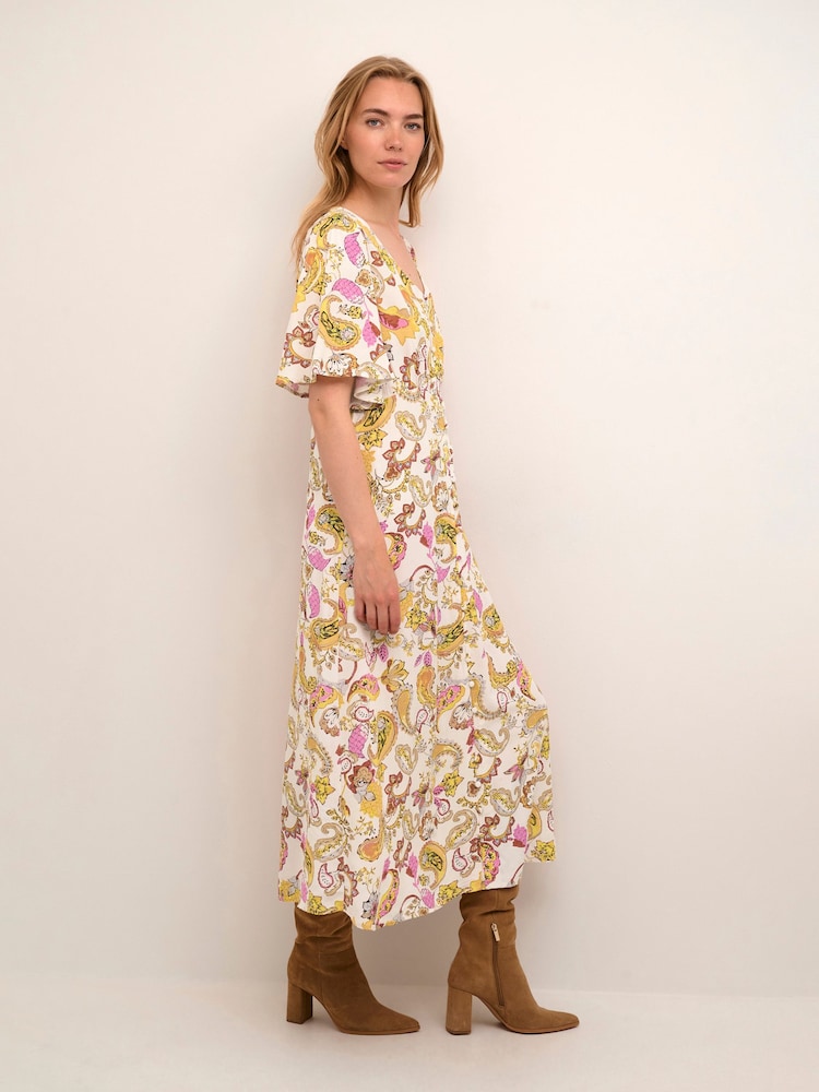 Cream Natural Dia Midi Dress - Image 1 of 5