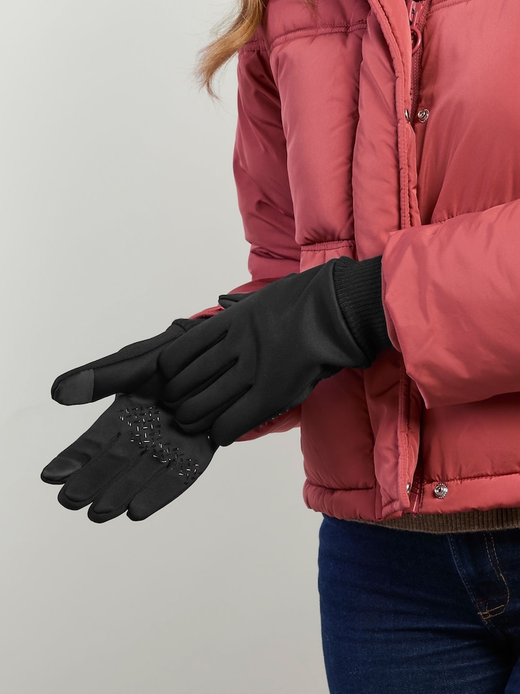 Totes Black Stretch Thermal Gloves With Smartouch - Image 1 of 5 Totes Black Stretch Thermal Gloves With Smartouch - Image 1 of 5