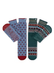 Totes Blue Original Slipper Socks 2 Pack - Image 3 of 5
