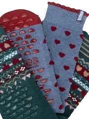 Totes Blue Original Slipper Socks 2 Pack - Image 5 of 5