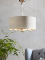 Brushed Chrome Burford 3 Light Chandelier - Image 1 of 5