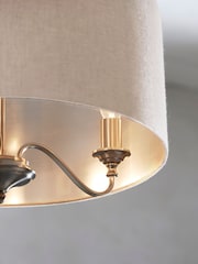 Brushed Chrome Burford 3 Light Chandelier - Image 3 of 5