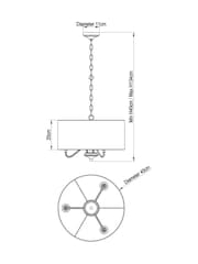 Brushed Chrome Burford 3 Light Chandelier - Image 4 of 5