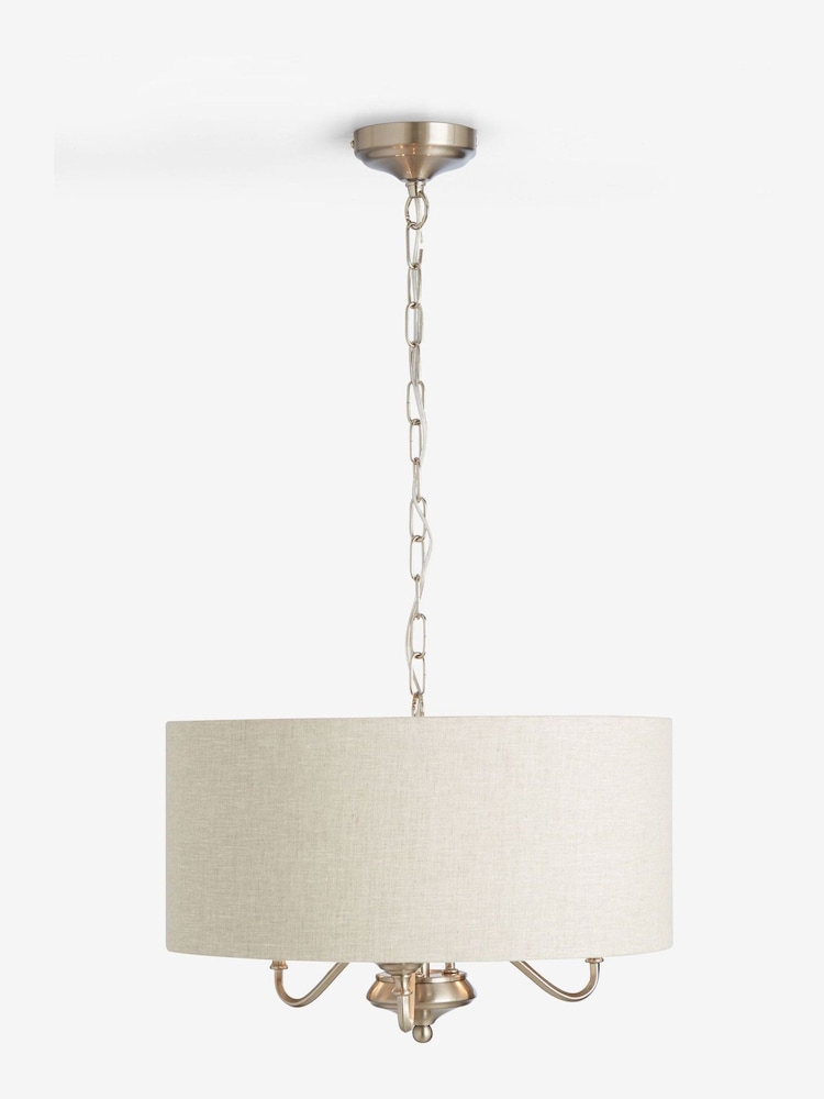 Brushed Chrome Burford 3 Light Chandelier - Image 5 of 5
