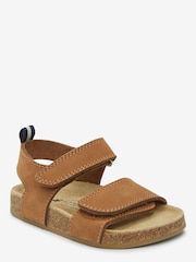 Tan Brown Standard Fit (F) Corkbed Comfort Sandals - Image 2 of 3