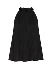 Cream Bellah Halterneck Flower Applique Black Top - Image 5 of 6