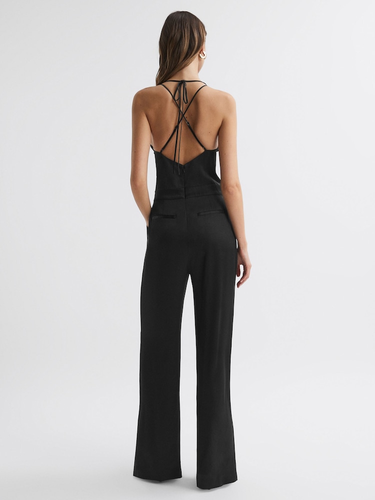 Reiss Black Malia Cowl Neck Jumpsuit - Image 4 of 4