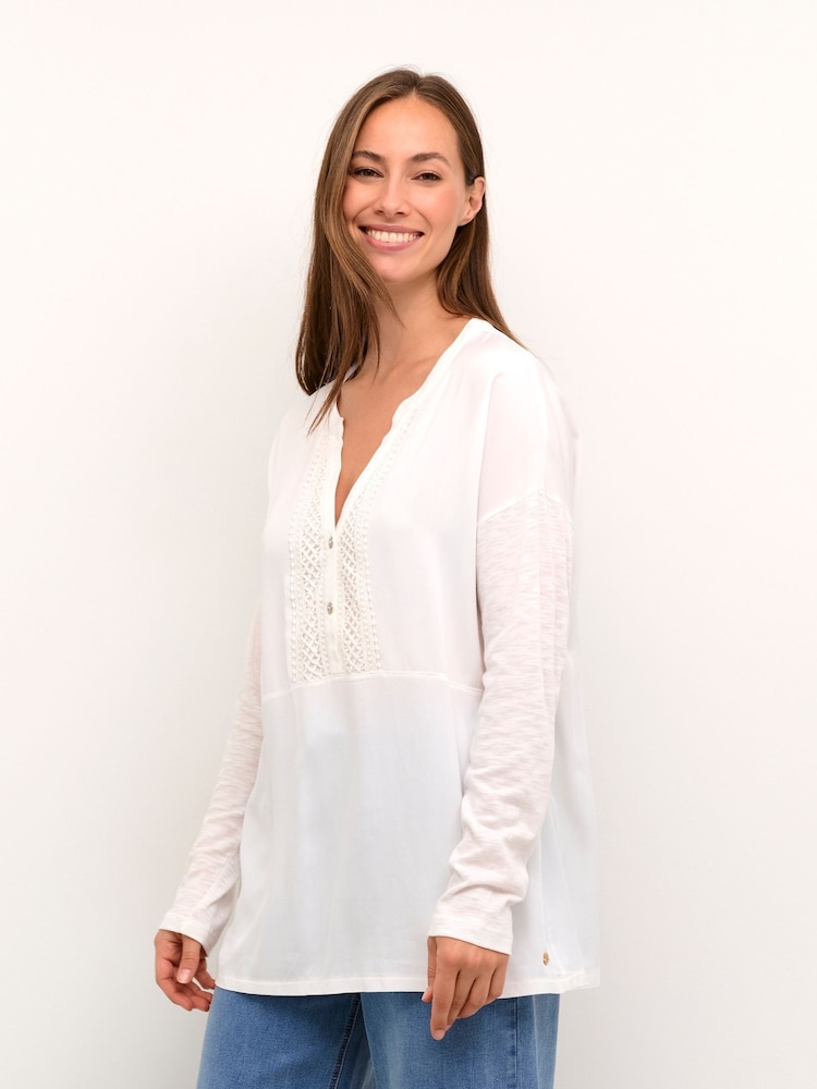 Cream Jajah Jersey White Blouse - Image 1 of 6